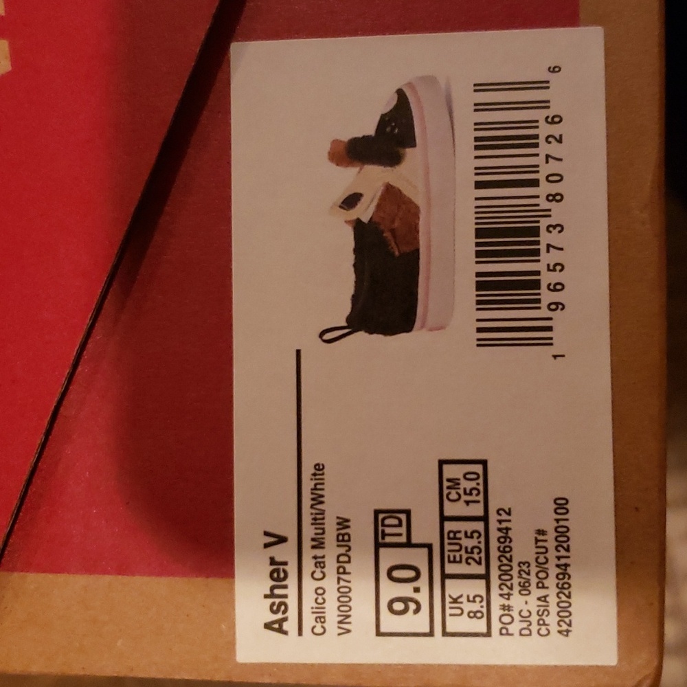 NEW Girls Vans Asher V Calico Cat' Shoes